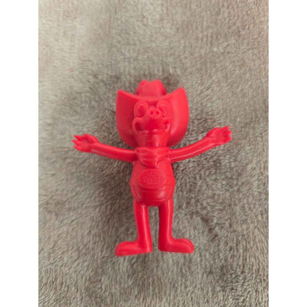 Vintage Texas Roadhouse Andy Armadillo Red Rubber Suction Cup Figure Mascot